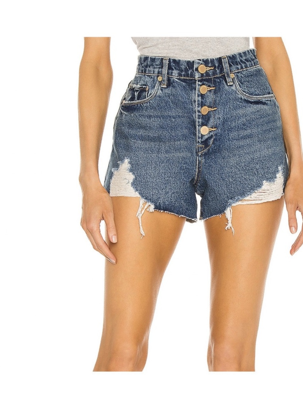 BlankNYC The Barrow Vintage High Rise Short Distressed Denim